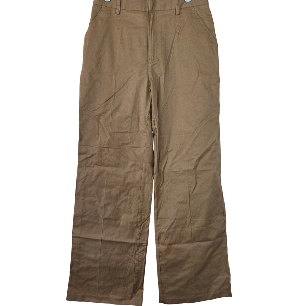 Good American Khaki Pants Women's 8/29 Stretch Cotton Straight Leg EUC